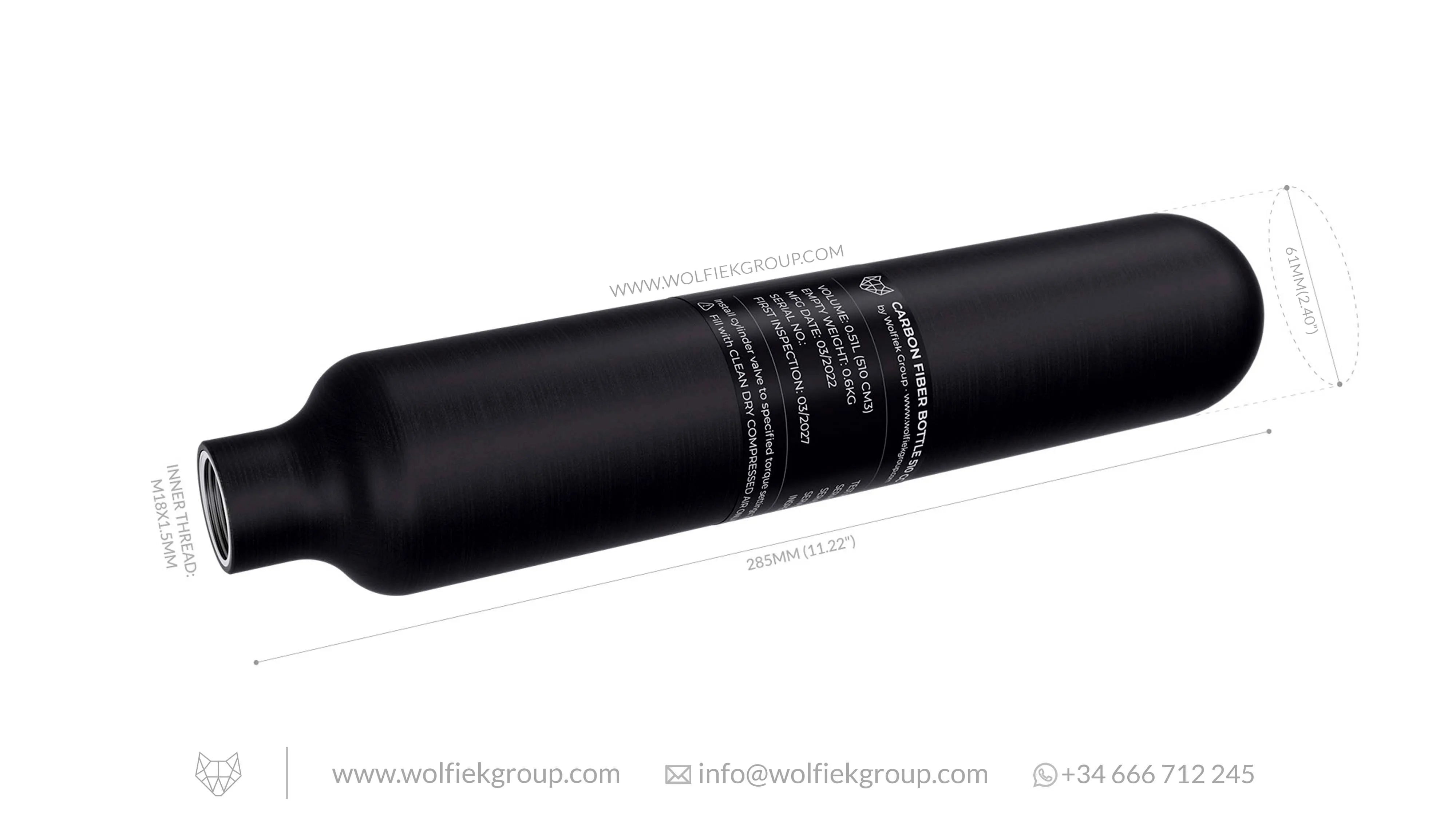 Wolfiek Group Carbon Fiber Bottle 500cc