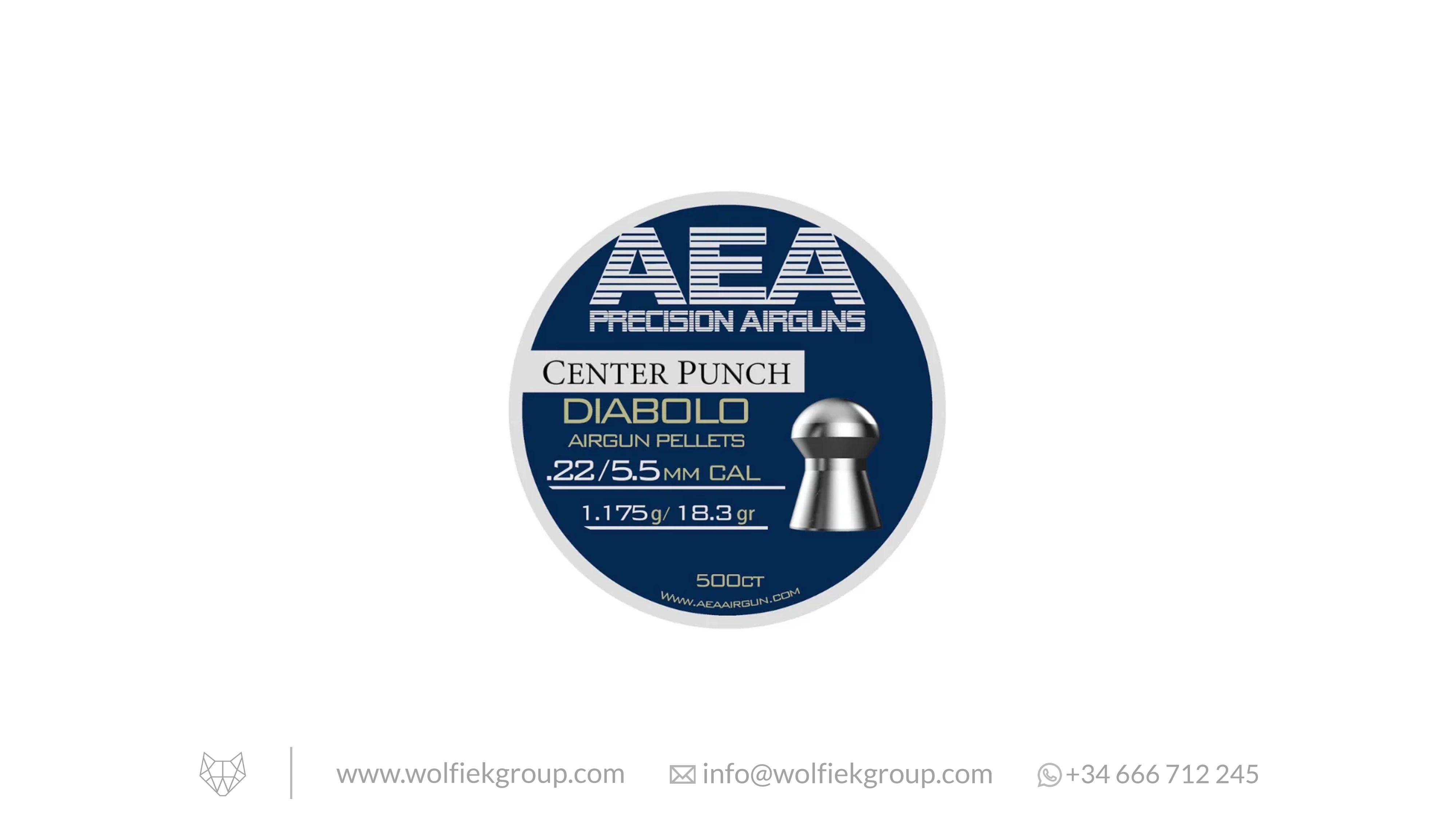 AEA Center Punch Diabolo Pellets - Cal .22 (5.5mm) | 1.175g (18.3gr)